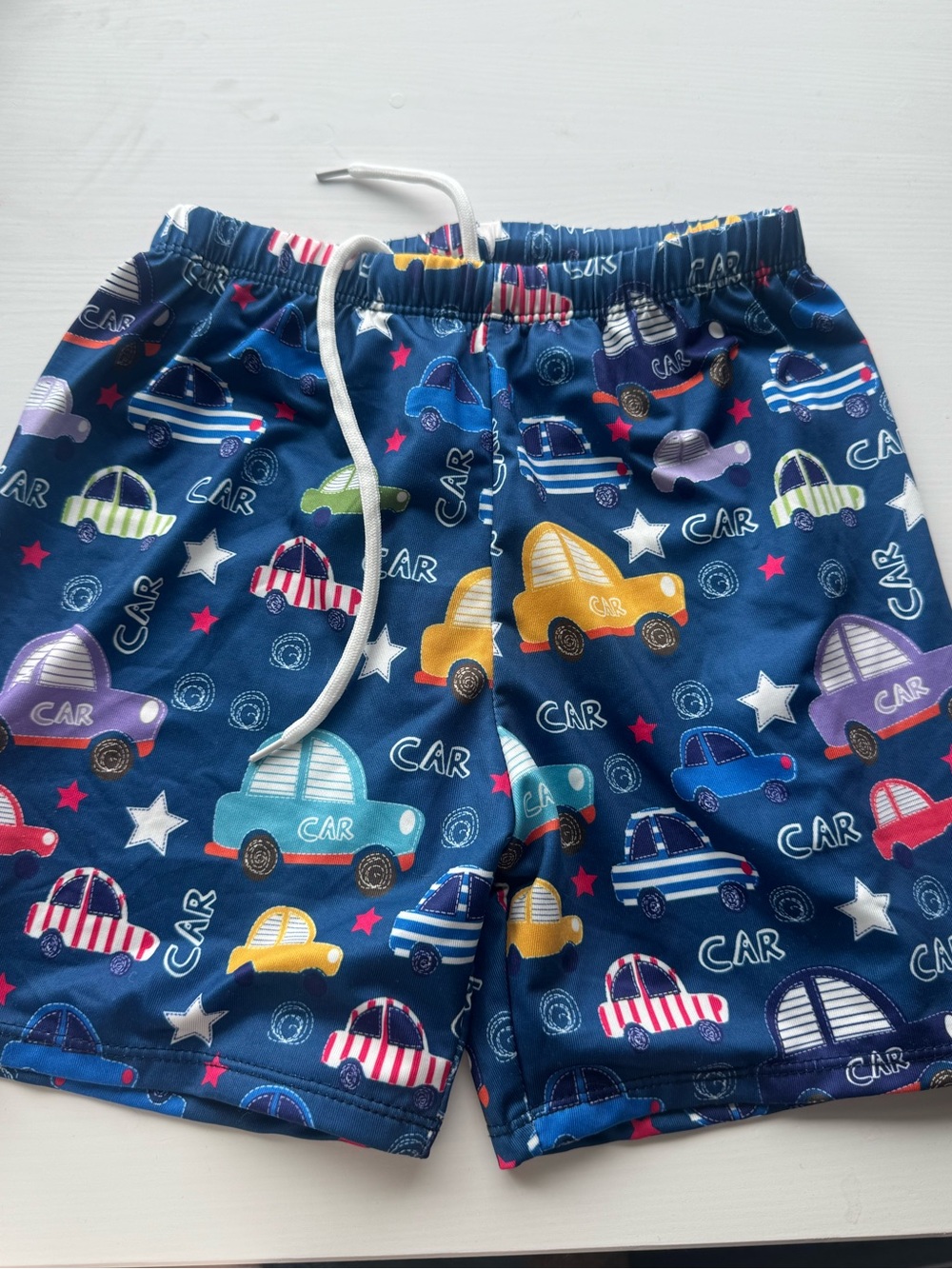 Blue Kids Car Print Shorts
